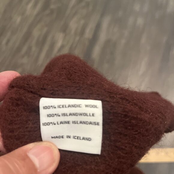 GEYSIR Iceland Women’s Icelandic Wool Sweater Cardigan Burgundy Red Size XL - Picture 11 of 11